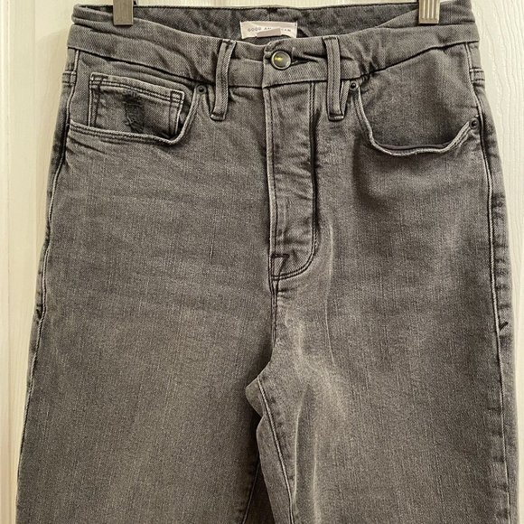 Good American Good Boy Boyfriend Black Jeans Split Ankle Raw Hem size 4 / 27 - Picture 4 of 7